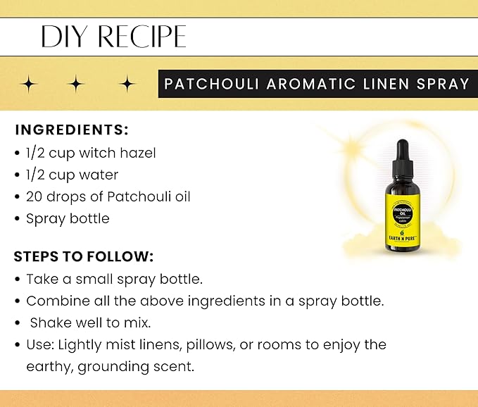 Earth N Pure Patchouli Essential Oil Natural & Therapeutic Grade for Aromatherapy, Skin & Hair Care 50 ml