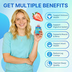 Magnesium Complex Gummies for Women Men 8 in 1, Magnesium Glycinate, Citrate, Malate, Taurate, Supports Bones, Muscle, Nerve Health, Sugar-Free, Vegan Non-GMO, Strawberry Flavor, 60 Count