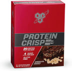 BSN Protein Crisp Bar, Chocolate Crunch, 20 Gram Protein Snack Bars with Whey and Fiber, Gluten-Free Crunchy Energy Bars for Workout, Fitness, On-the-Go, 12 Count