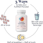 FullWell Women's Prenatal Multivitamin - Healthy Pregnancy Support - Contains Choline & Folate - Supports Fetal Growth & Brain Development* - 240 Count (30 Servings)