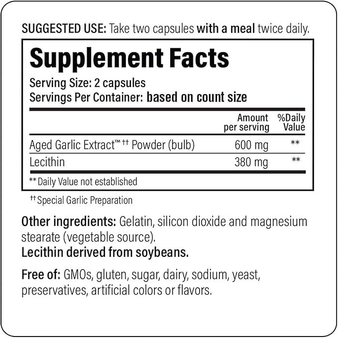 Kyolic Aged Garlic Extract Formula 104, Cholesterol Health*, 200 Capsules