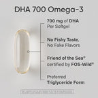 Sports Research® DHA Omega-3 Fish Oil 700 mg – Single Source Wild-Caught Fish – Supports Brain Health* – Burpless, Non-GMO, Gluten-Free, Sustainably Sourced – 90 Softgels