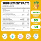 Calcium Magnesium Zinc Gummies with Vitamin D3, Sugar Free Calcium Gummies for Women Men, High Potency Magnesium for Bone & Muscle & Immune Health, Pineapple Flavor - 120 Count