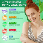 Vegan Omega-3 Gummies 1000mg, Omega 3 Fish Oil Alternative for Adults, Algae-Based DHA 600mg & EPA 300mg + Vitamins A, C, E, Zinc, Supports Overall Wellness, No Fish Taste, 60 Count