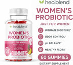 healblend Women’s Probiotic Gummies – Supports Intimate Health, Odor Control, pH & Yeast Balance, Digestive & Immune Support – Daily Probiotic Supplement for Women - Pineapple Flavor - 60 Count (1)