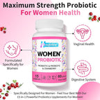 Vaginal Probiotics for Women, 300 Billion CFUs Probiotics for Women, 15-in-1 Womens Probiotic & Prebiotics, for Vaginal, Urinary Tract, PH Balance, Immune, Digestive & Gut, Bloating Health, 60 Caps
