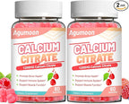 Calcium Citrate Gummies 1200mg, Chewable Calcium Supplement for Women & Men,Ultimate Absorption Calcium Gummies for Muscle & Immune Support, Sugar Free, Raspberry Flavor, 120 Count