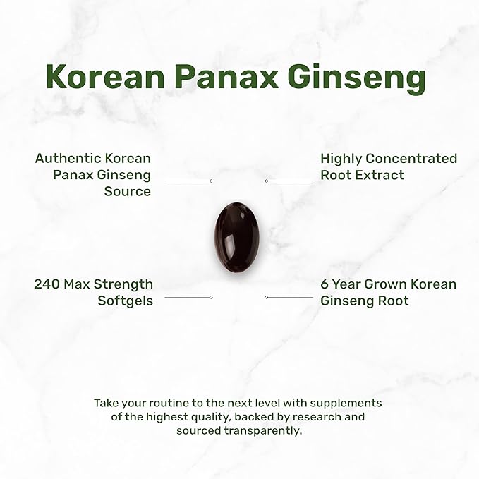 DEAL SUPPLEMENT Korean Red Panax Ginseng Root Extract, 240 Softgels