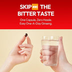Korean Red Ginseng Extract Capsule Plus - All-in-One Vegan Supplements - Energy Boost & Immune Support, Caffeine Free & Non-GMO (600mg, 30 Capsules)