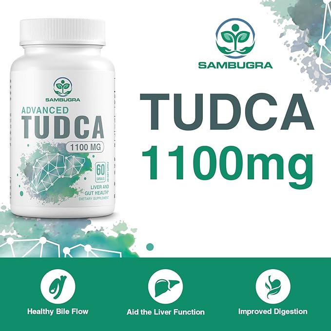 TUDCA Liver Supplements 1100mg, 3rd Party Tested Ultra Strength Bile Salt TUDCA Supplement, Liver Support for Detox Cleanse and Repair, 120 Capsules