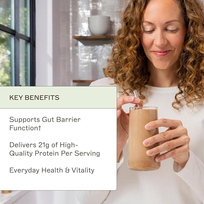 Amy Myers MD Paleo Protein Powder - Mocha Latte, 20 Servings - Collagen-Based Gut Function Support - Gluten-Free & Non-Dairy Protein Supplement