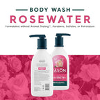 JASON Rosewater Invigorating Body Wash Women/Men, For a Gentle & Clean Feel, 30 Fluid Ounces