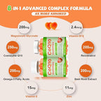 2 Pack CoQ10 Gummies 250 mg, Plus Omega-3, Magnesium, Vitamin B12 for Cellular Energy, Brain & Antioxidant, 5X Better Absorption Coenzyme Q10 Supplement - 120 Cts