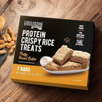 Protein Crispy Rice Treats, 15g Protein, 3g-7g Net Carbs, Low Carb, Fluffy, Soft, Chewy, Gluten Free, High Fiber, Keto-Friendly, No Aftertaste (Fluffy Peanut Butter, 1 Pack)