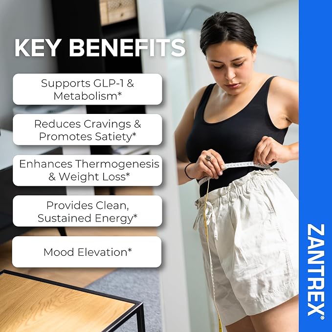 Zantrex Blue Energy & Thermogenesis Boost Energy | Weight Loss Supplement for Appetite Control, Increased Calorie Burn and Supports GLP-1 Levels | 60 Count