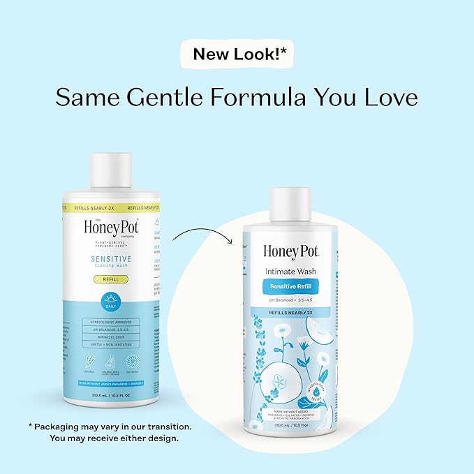 Honey Pot - Sensitive Feminine Wash - Herbal Infused - PH Balanced Plant Based Natural Hygiene Products - 10.50 Fluid Oz