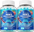 Migcopat 2-Pack Multivitamin for Men, Mens Multivitamins Gummies w/Omega-3, Probiotics, Inositol, Folate, Male Support Blend, Vitamins A, C, D, E, B - Support Heart, Brain, Muscle, Energy, Sugar-Free