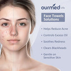 Ourmed Life Face Towels, Disposable Biodegradable Clean Facial Towels for Sensitive Skin, Lint- free Face Cloths for Makeup Remover, Skincare and Women Cleaning, Dry Wipes,240 Count Dot Texture