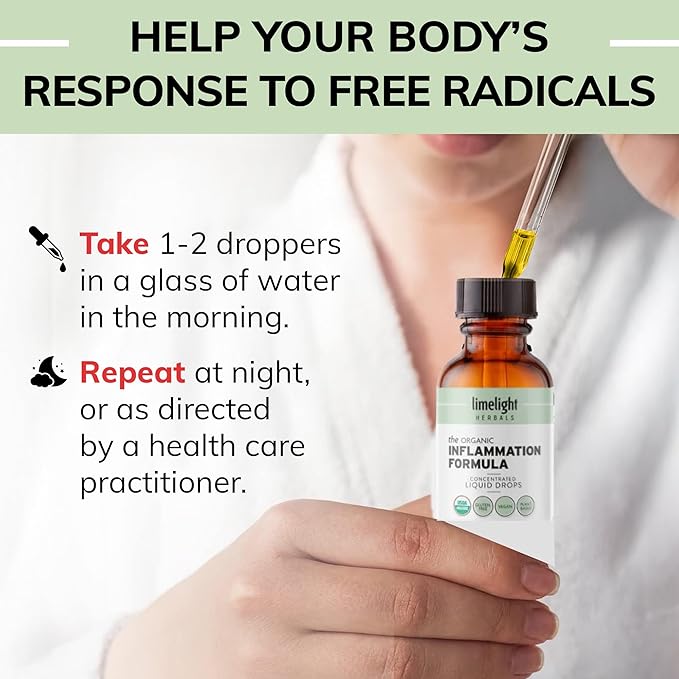 Organic Inflammation Formula Advanced Liquid Drops – Turmeric, Ginger, Boswellia & Black Pepper – Whole-Body Wellness & Inflammatory Support, Joint & Mobility Support – Vegan, Non-GMO – 60 Servings
