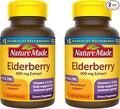 Nature Made Elderberry 400 mg Extract with Vitamin C and Zinc, Dietary Supplement for Immune Support, 60 Capsules, 60 Day Supply (Pack of 2)
