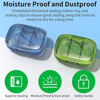 2 Pack 3 Compartment Small Pill Box, Moisture Proof Case, Travel Organizer for Pocket Purse, Daily Portable Medicine Vitamin Container, Fish Oil and Supplement Storage