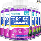 Cortisol Supplement for Women, Cortisol Reducer with Ashwagandha, Myo-Inositol, GABA & Saffron, Stress Relief, Calm, Sleep Support, Hormone Balance & PMS Support, Sugar Free Vegan Gummies, 360 Count