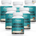 2400 MG Liposomal Glutathione Softgels, Max Absorption, Active Form L-Glutathione Reduced (GSH), with Hyaluronic Acid, Resveratrol, Master Antioxidants for Detox, Brain, Immune System, 360 Softgels