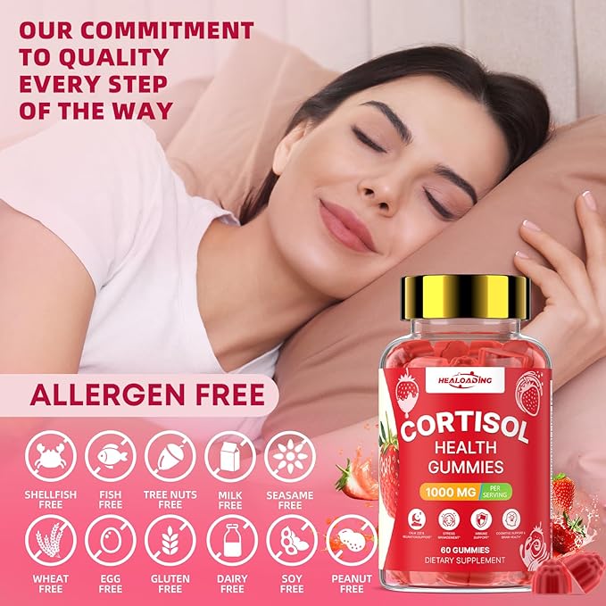 Cortisol Supplements for Women: Cortisol Reducer Gummies with Ashwagandha Magnesium L-theanine Phosphatidylserine Vitamin B12 for Daily Relaxation Support