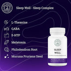 Sleep Well Calmness & Relaxing Support Formula - Powerful Blend with Magnesium, L-Theanine, GABA, and Melatonin - Enhances Relaxation + Promotes Healthy Sleep Patterns - 60 Capsules