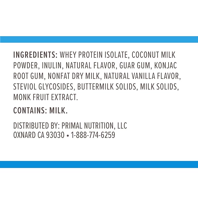 Primal Kitchen Primal Fuel Vanilla Coconut Whey Protein Drink Mix, Gluten and Soy Free, 1.85 Pounds
