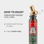 JUNG KWAN JANG Vital Tonic Korean Red Ginseng, Ginger, Fruit Blend Wellness Shots for Energy, Focus, Circulation and Immunity Supplement, 10 Count