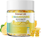 GREENPEOPLE Magnesium Glycinate Gummies 400mg - Sugar Free Magnesium Supplement with Magnesio Citrate, Vitamin D, and B6 for Calm Support & Sleep for Adults - High Absorption - Lemon Gummies