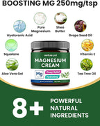 Venture Pal Topical Magnesium Cream, Fast-Absorbing Magnesium Moisturizing Lotion with Coconut Oil, Shea Butter & Hyaluronic Acid, Suitable for Kids
