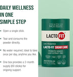 Lacto Fit Daily Balance Probiotic Sticks with Zinc & Banaba Leaf Extract, 60 Single Serve Sachets, Digestive and Wellness Support Supplement, Convenient Daily Powder Sticks, Korean Formula