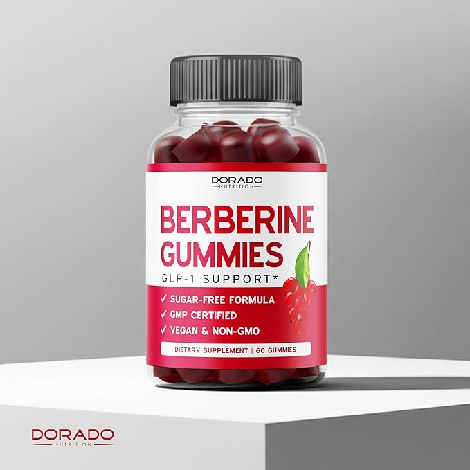 Berberine Gummies with Ceylon Cinnamon (1,200mg) Premium Sugar-Free Berberine Ceylon Cinnamon Supplement for Adults - Third-Party Tested, Non-GMO & Made in USA - 60 Count Chewable Gummies
