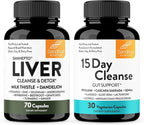 Sandhu's Liver Cleanse Detox & 15 Day Gut Cleanse Support Supplement for Women & Men | Supports Liver, Gut & Digestive Health