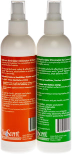 No Scent – Bird & Reptile - Safe, Effective Waste Odor Control Spray for Cages, Aviaries, Terrariums, and Enclosures, Multi-Pack, (Contains 2 8oz. Bottles - 1 Bird & 1 Reptile)