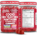 Clean Nutra CoQ10 Gummies Red Yeast Rice Hawthorn K2 Vitamin Supplement Magnesium Glycinate Turmeric Citrus Bergamot Hibiscus VIT D K Fenugreek Garlic Supplements Heart Support Gummy 60ct