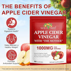 NIFEISHI Apple Cider Vinegar Gummies, (1000mg) Apple Cider Vinegar with Mother, (90Count) ACV Gummies w/Vitamin B6 & B12, Folic Acid, Vegan, Non-GMO, Gluten- & Gelatin-Free
