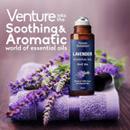 Lavender Essential Oil Roll-On 10 ml - Pure & Natural Blend, Prediluted Roller for Calmness, Relaxation & Skin Care - Nexon Botanics
