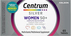 Centrum Silver Women's Multivitamin for Women 50 Plus, Multivitamin/Multimineral Supplement with Vitamin D3, B Vitamins, Non-GMO Ingredients, Supports memory and cognition in older adults - 65 Ct