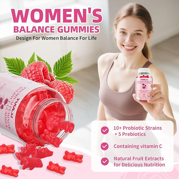 Pack of 2 Premium Feminine Balance Gummies, Hawaiian Pineapple Feminine Gummies for Women PH Balance & Vaginal Health, 120