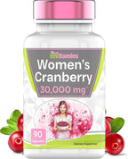 tnvitamins Cranberry Pills for Women: 600 mg of 50:1 Cranberry Concentrate Extract - 90 Capsules | Urinary Tract Health & Support* | Supplement for Women | Non-GMO | Made in the USA!