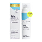 Kindra Daily V XL Vaginal Moisturizer Lotion - OBGYN Recommended for Dryness & Itch, with Hyaluronic Acid, Prevents Infection & Odor- Estrogen-Free Cream, pH-Balanced Feminine Care - 120 Applications