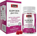 Swisse Glow Skin Glam Bites – Collagen Peptides, Hyaluronic Acid & Sea Moss – Supports Skin Elasticity & Hydration – Zero Sugar Gummies for Adults – Blueberry Lavender Flavor, 60 Count
