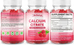 Calcium Citrate Gummies 1200mg Chewable Calcium Supplement for Women & Men, Supports Bone, Muscle & Immune Health, Sugar-Free, Non-GMO, Gluten-Free, Natural Raspberry Flavor, 60 Count
