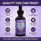 Saffron Supplements Liquid Drops L-Theanine Agmatine Sulfate Ashwagandha Magnesium Glycinate B6 Magnesium Stress Relief Mood Support 5-HTP GABA Supplement Vitamin D 4oz by Clean Nutra
