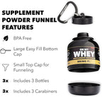 OnMyWhey - Protein Powder and Supplement Funnel Keychain, Portable to-Go Container for The Gym, Workouts, Fitness, and Travel - TSA Approved, Classic 3-Pack