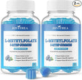 2 Pack L-Methylfolate 15mg Gummies with Methyl B12, Folate 5-MTHF Supplement for Mood, Brain Health, Cognition & Immunity, Sugar Free, Vegan, Non-GMO, 120 Count