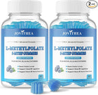 2 Pack L-Methylfolate 15mg Gummies with Methyl B12, Folate 5-MTHF Supplement for Mood, Brain Health, Cognition & Immunity, Sugar Free, Vegan, Non-GMO, 120 Count